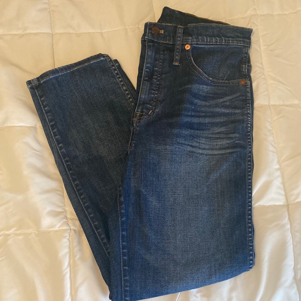 Madewell Stovepipe Denim Jeans Size 30 EUC High Rise Straight Leg